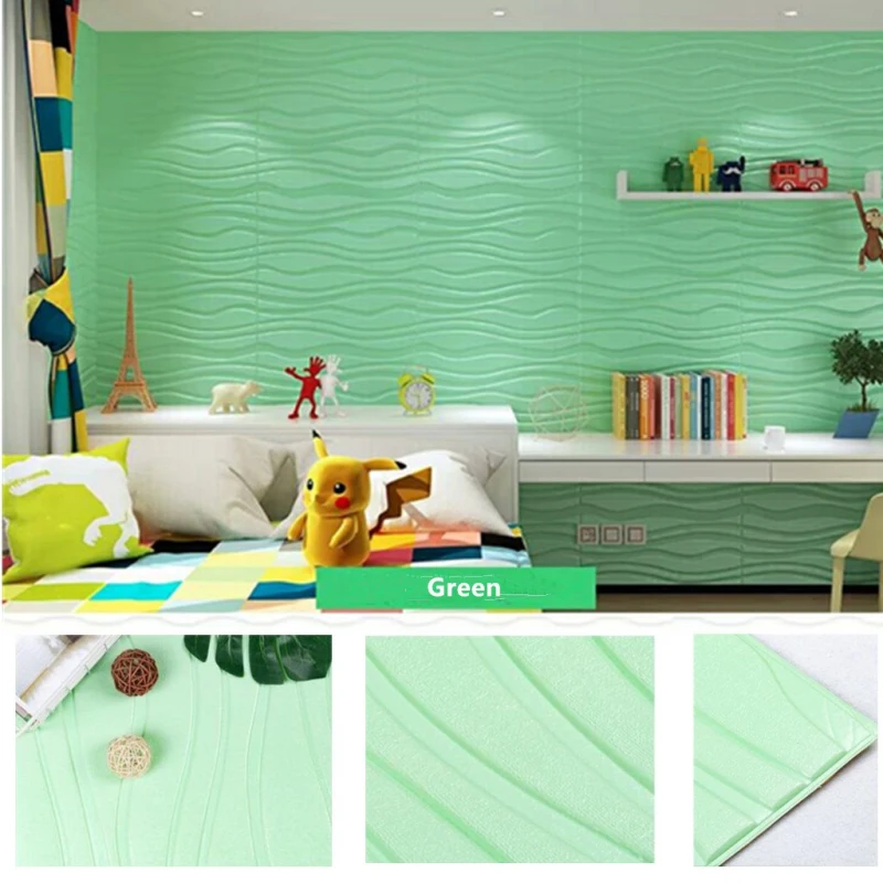 Foam 3D Wallpaper DIY Wall Stickers Wall Decor Embossed Brick Stone Wallpaper Room House 60 X 60CM Poster