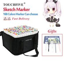 

TouchFIVE 30/40/60/80 Color Markers Manga Drawing Markers Pen Alcohol Based Sketch Oily Dual Brush Pen Art Supplies Copic