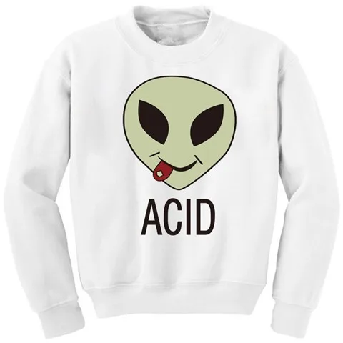 New-Cartoon-Alien-All-match-Women-Casual-Coat-Sweatshirts-Hoodies-Pullover-Women-s-White-Color-Fancy