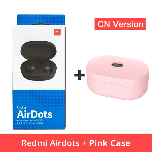 Xiao mi Red mi AirDots, беспроводные наушники Bluetooth 5,0, наушники-вкладыши, стерео, басовые наушники с mi c mi Ture, беспроводные наушники - Цвет: CN Add Pink Case