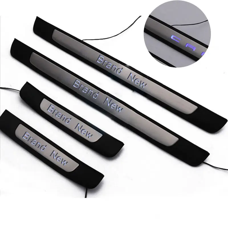4Pcs Blue Illuminated LED Door Sill Scuff Plate Guard For Toyota Camry