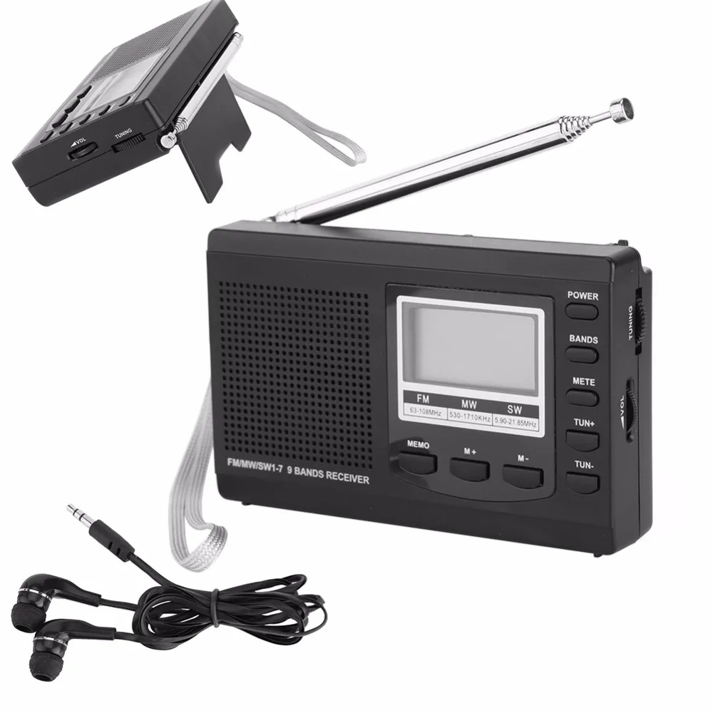 Портативное мини радио am fm FM/MW/SW с цифровым будильником FM радиоприемник цифровой