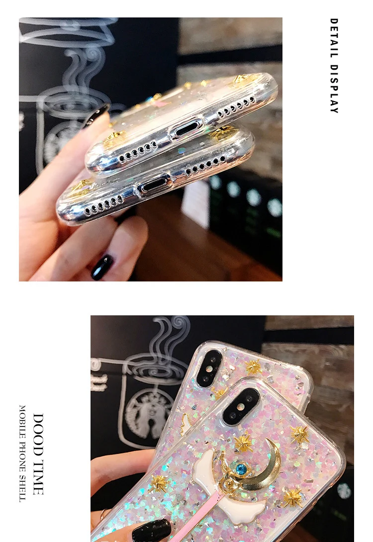 Для iphone XS Max bling Прекрасный Сакура мягкий чехол для iphone 8plus XR X 8 6 6S 6splus 7 7plus Сейлор Мун розовый чехол для девочек