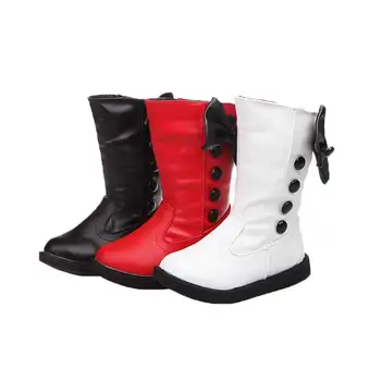 

Winter Waterproof Girls Boots Ski Cloth Warm Snow Boots Kids Girls Children Bow Shoes Girls leather cotton Boots #20