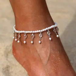 Богемный имитация жемчуга ножной браслет женский пикантные ботильоны браслет сандалии ноги подарок ювелирных изделий 2018 chaine де cheville