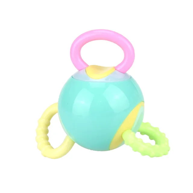 Huanger 0 12month Baby Toy 2 in 1 Rattle Teether Hand Bell Rattles