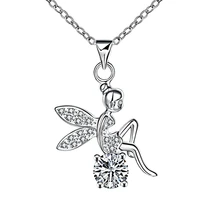 Fashionable silver act the role of 925 adorn the jewelry of the season sells lovely angel lady necklace