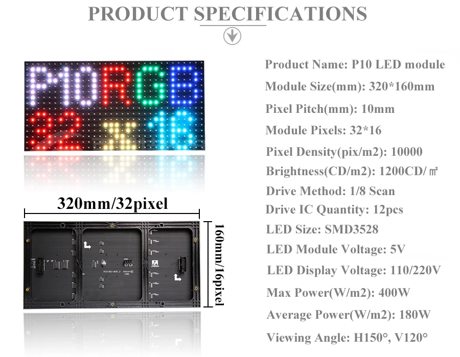 P10 SMD3528 Full Color LED display Module 4