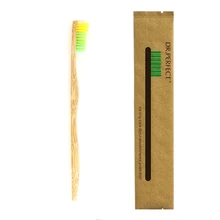 1 шт. 2 цвета бамбуковая зубная щетка дерево новинка бамбуковая мягкая щетина Capitellum нейлон волокно деревянная ручка