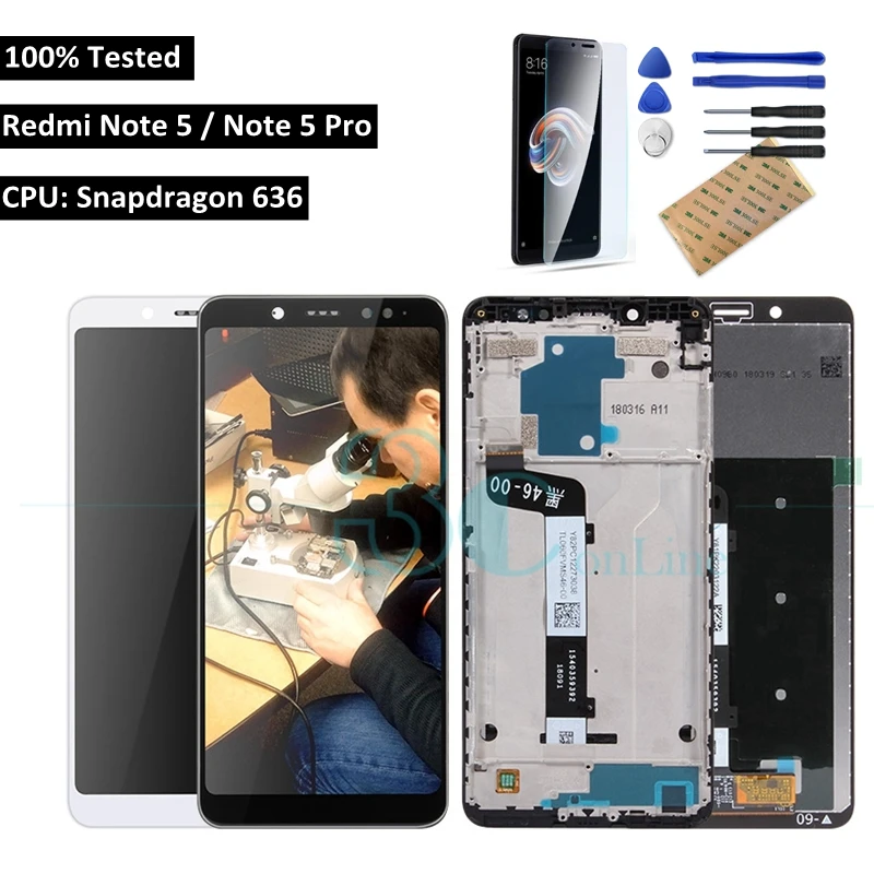 5 99 &quotRedmi Note Pro ЖК экран и рамка 10 сенсорный дигитайзер сборка Xiaomi Redmi Note5 LCD
