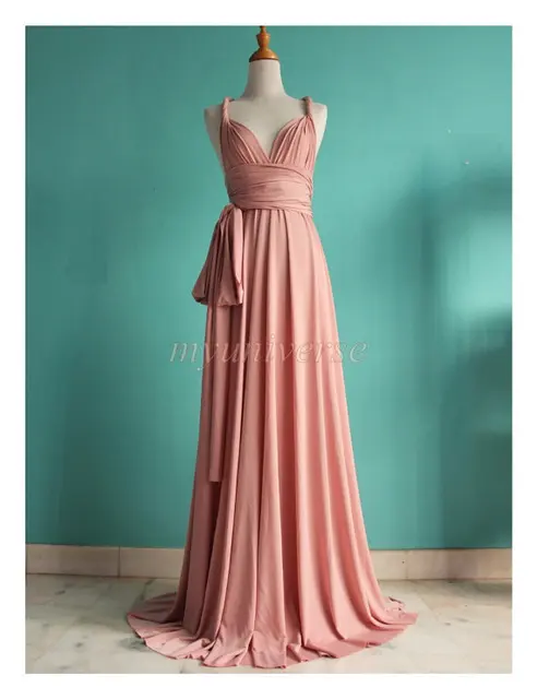 Dusty Pink Wedding Bridesmaid Dress Wrap Convertible Peach Dusty Pink Wedding Bridesmaid Dress Wrap Convertible Peach Infinity Maxi Custom