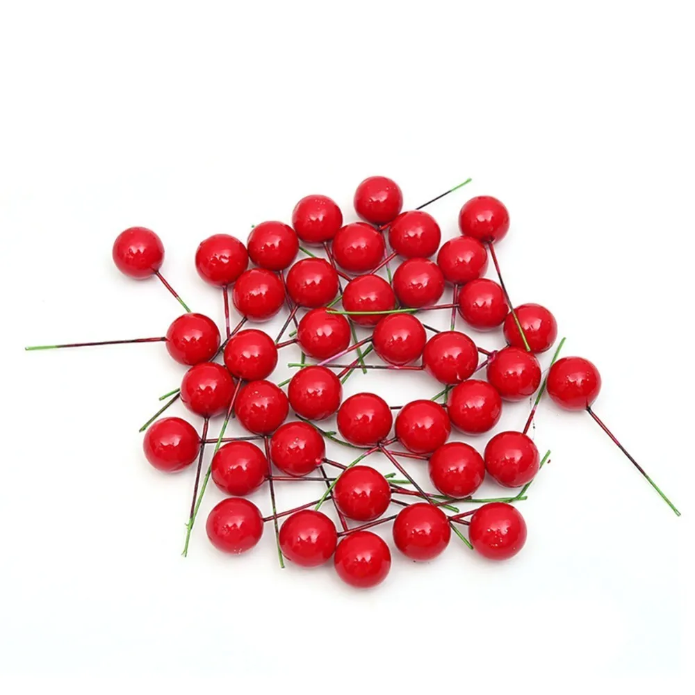 

100PCS Artificial Red Berry Christmas DIY Home Garden Decorations Artificial Plant Christmas Supplies