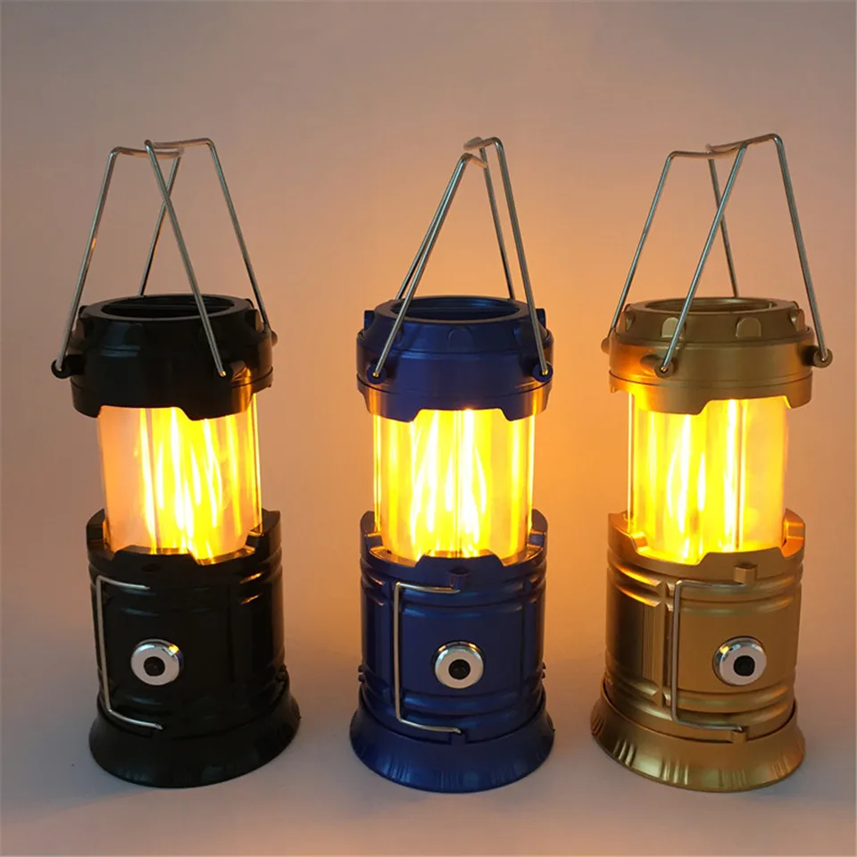 2 In 1 Led Camping Light Aa Battery Powered Flame Decorative Lamp Portable Led Camping Lantern Flashlights For Emergence Portable Lanterns Aliexpress