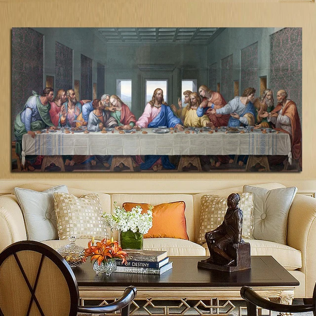 Leonardo Da Vinci's The Last Supper Posters and Print Wall Art Canvas Painting Famous Painting Art for Living Room Cuadros Decor 2