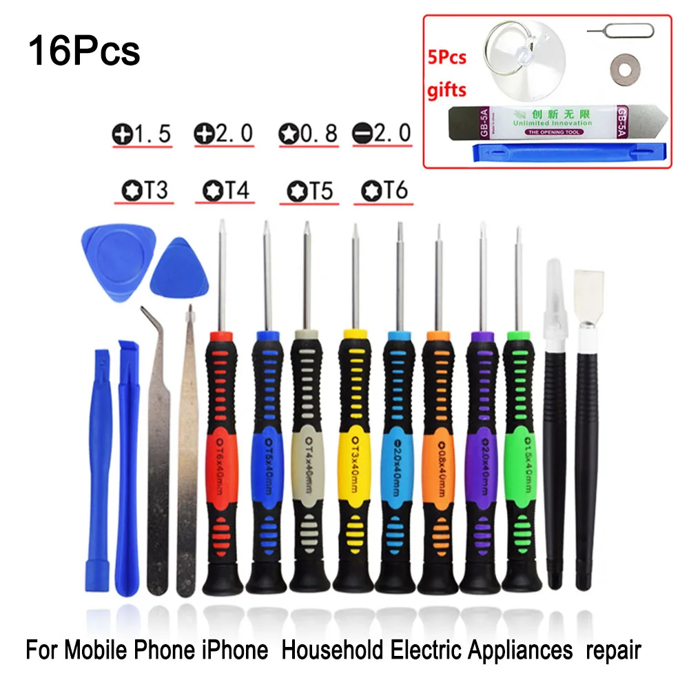 Five-star 0,8 1,2 Phillips 1,2 1,5 2,0 шлицевая 2,0 Torx T3 T4 T5 T6 Y2.0 Прецизионная отвертка для iPhone, телефонов, ПК, инструмент для ремонта