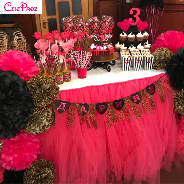 Tutu Table Skirt Tulle Table Skirt Baby Shower Chair Skirt Tablewear