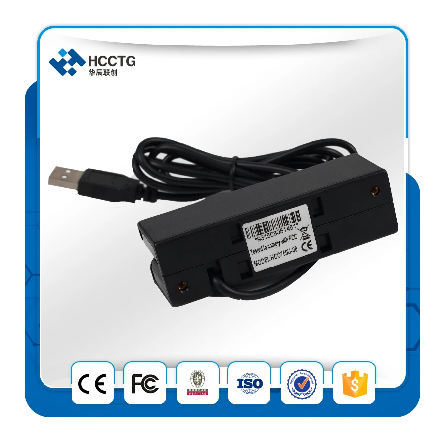 Портативный USB считыватель карт MSR с 3 треками и магнитной полосой бесплатная