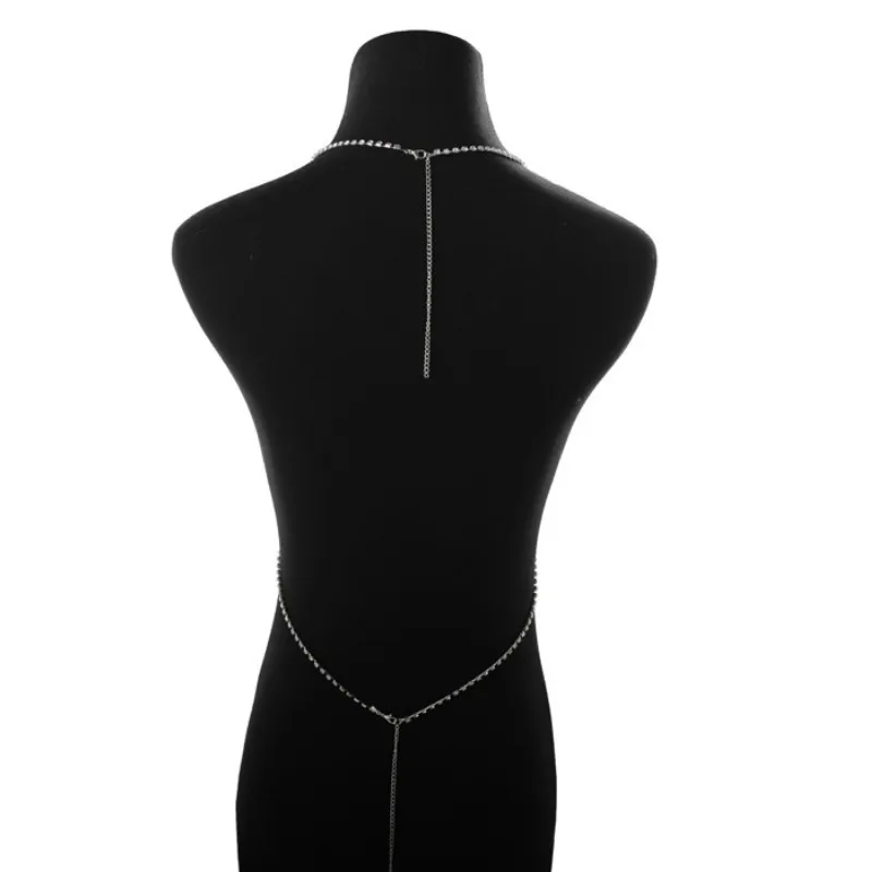 Bohemian Beach Sexy Chest Chain for Women Full Rhinestone Cross Chest Chain Shining Crystal Bra Body Necklace Choker Jewelry - Image 3