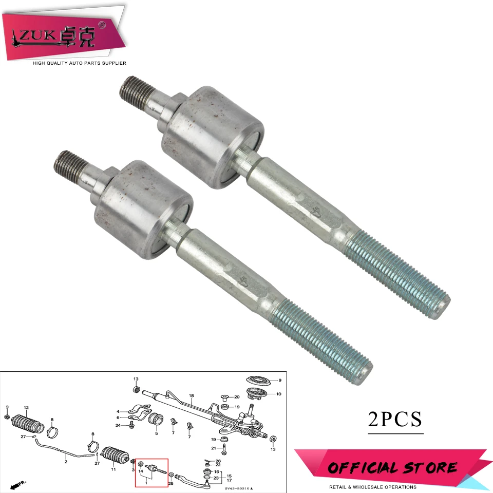 

ZUK 2PCS Inner Tie Rod End Axial Ball Jiont Steering Rack End Set For ACCORD 1994-1997 ODYSSEY 1995-1997 For Acura CL 1997-1999