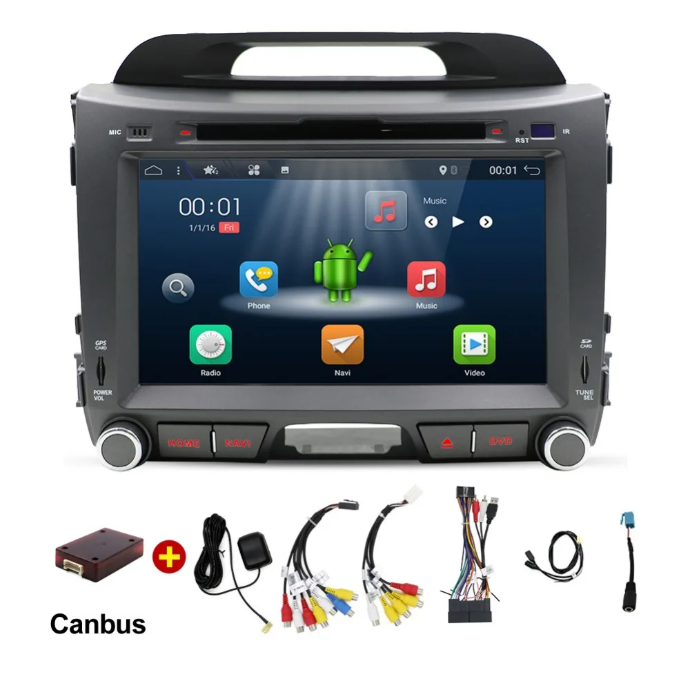2din Android 7 1 четырехъядерный автомобильный dvd плеер для KIA Sportage R 2014 2011 2012 2013 2015 Gps wifi