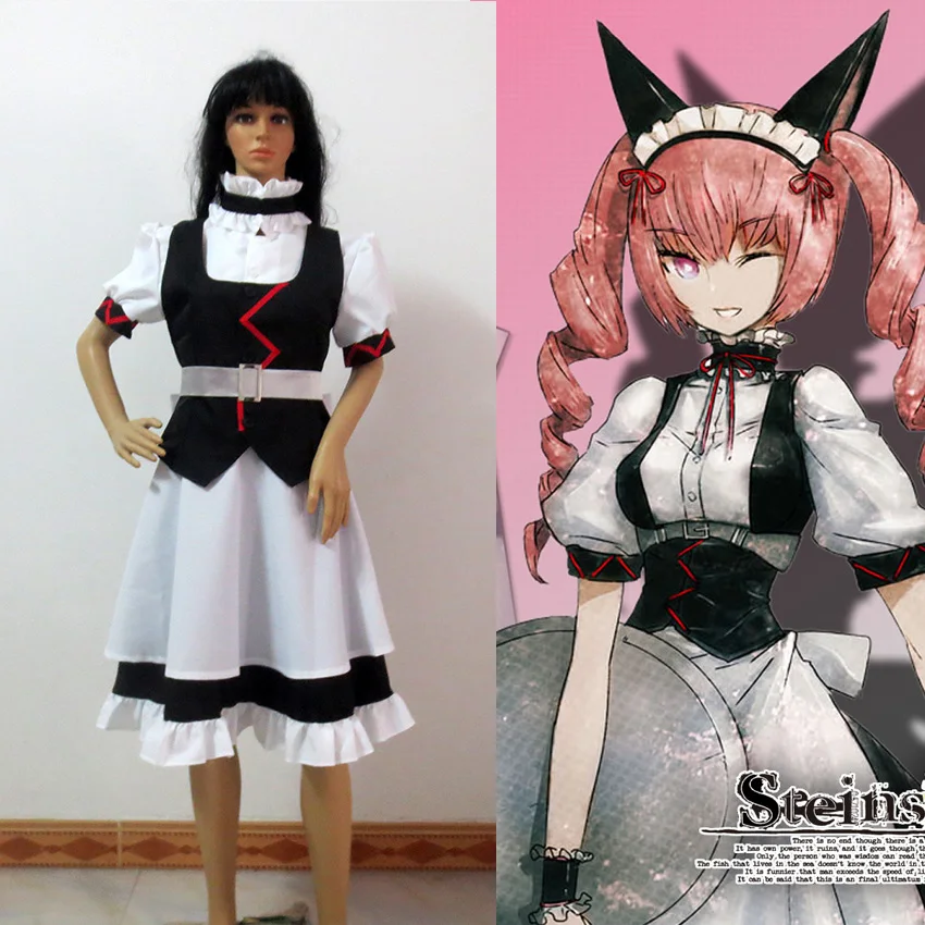 Steins Gate Ferris Nyannyan Akiharumiho Maid Uniforms font b Cosplay b font Costume Custom Made