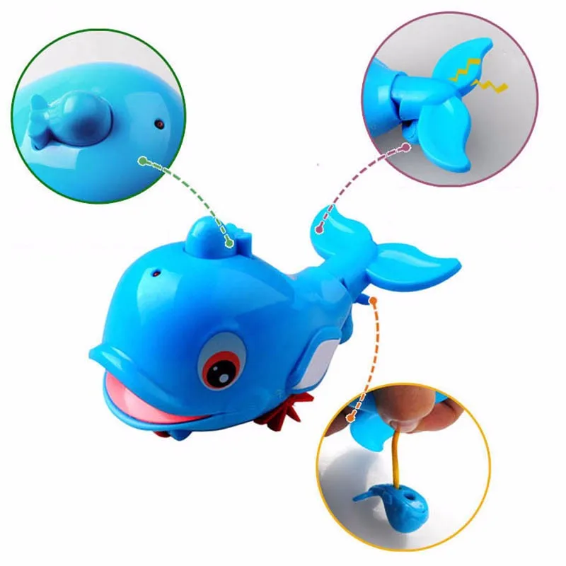 1Pcs New Cute Animal Turtle Dolphin Baby Shower Toy Swimming Pool Accessories Toys for Kids Children Bath Classic Clockwork Toy