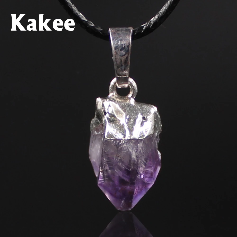 Женские амулеты Kakee ожерелье с натуральным кристаллом аметисты ювелирные