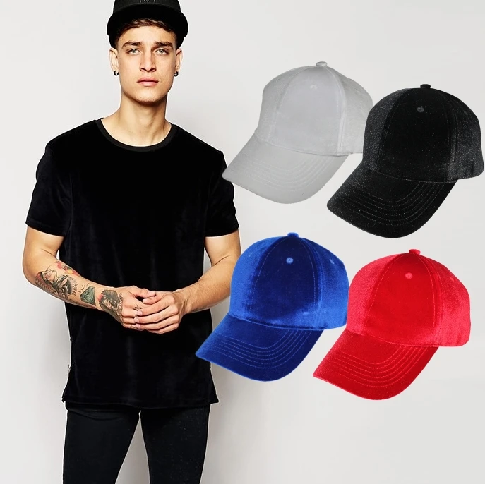

Velvet Cap snapback solid color baseball caps & hats closure man & women unisex casual hip hop dance plain hat stylish