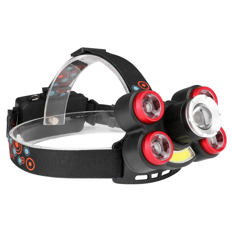 Waterproof Led Headlight T6+Q5+COB LED Headlamp Headlight Flashlight Head Torch 18650 Camping 5 Modes Zaklamp 35FY2107