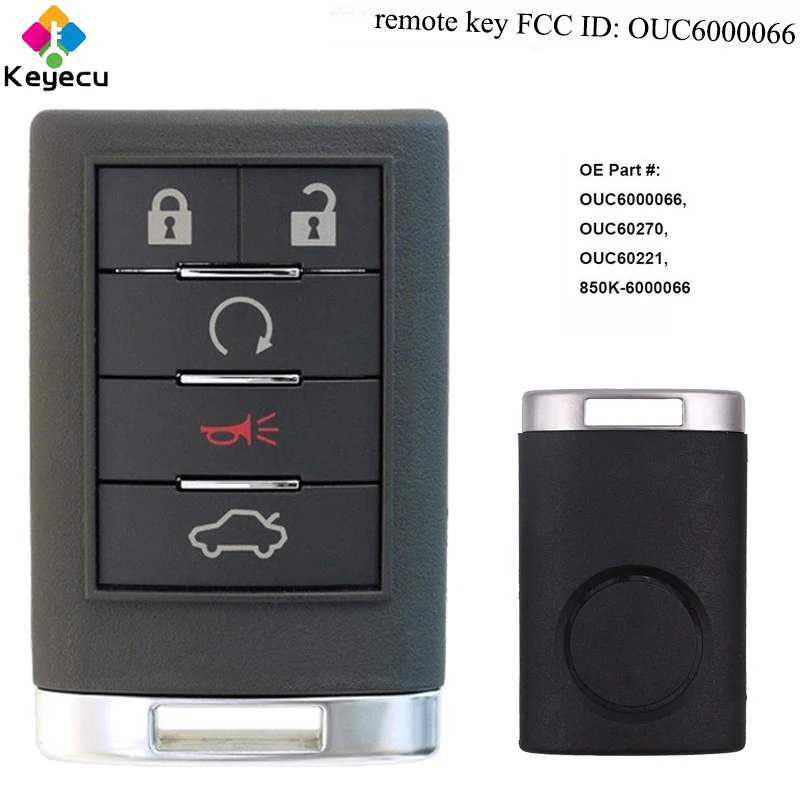 KEYECU Keyless Entry Remote Control Key With 5 Buttons& 315MHz - FOB for Cadillac Escalade CTS STS DTS 2008-2012 FCC: OUC6000066
KEYECU Keyless Entry Remote Control Key With 5 Buttons& 315MHz - FOB for Cadillac Escalade CTS STS DTS 2008-2012 FCC: OUC6000066