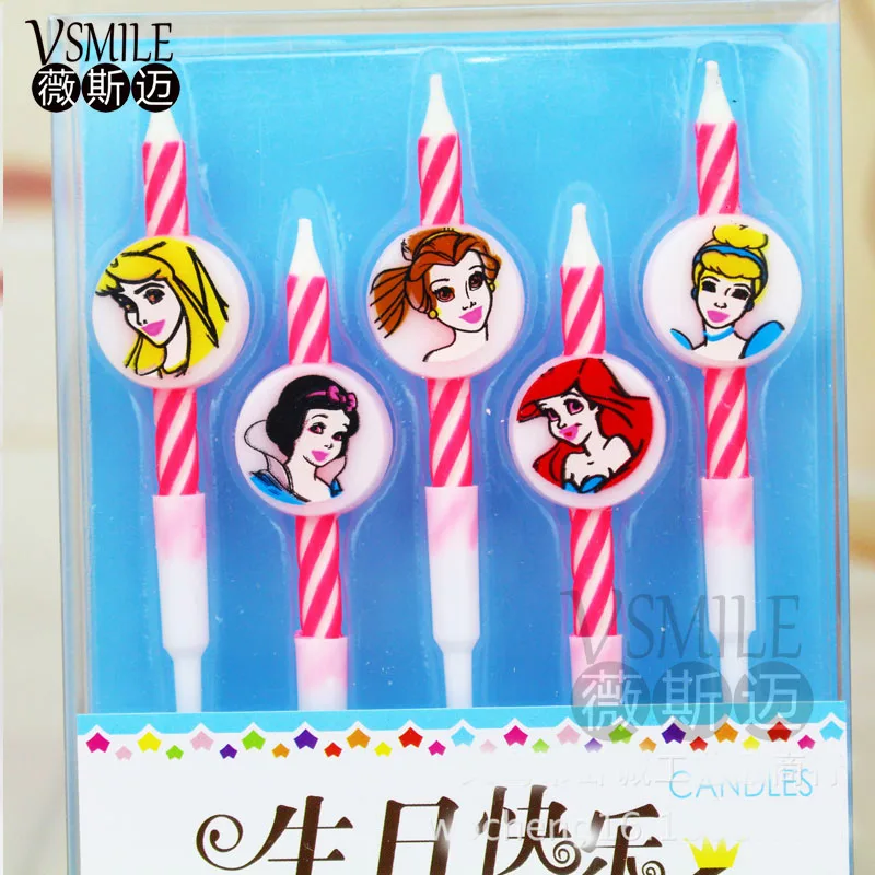 

5pcs/set Cute dog Puppy Birthday Pretty Princess Kitty Art Smokeless Candle for Party Supplies Cake/Cupcake Toppers