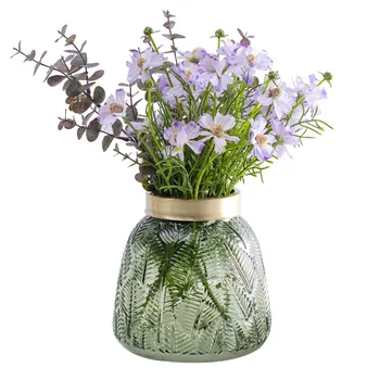 

Creative Gold Glass Flower Vase Home Decoration Modern Nordic Style Flower Vases Tabletop Plant Pot Vase Wedding Decorations