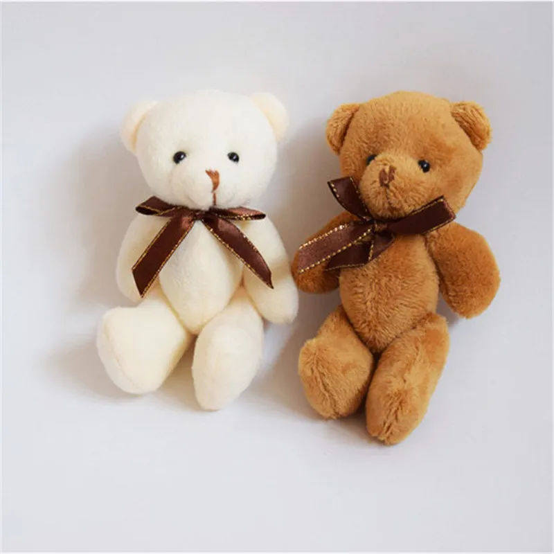 

Mini Joint Bear Plush Toys Cute Teddy Bear Peluche Stuffed Dolls Pendant Gift Wedding Party Decoration 11cm 2pc Radom Color