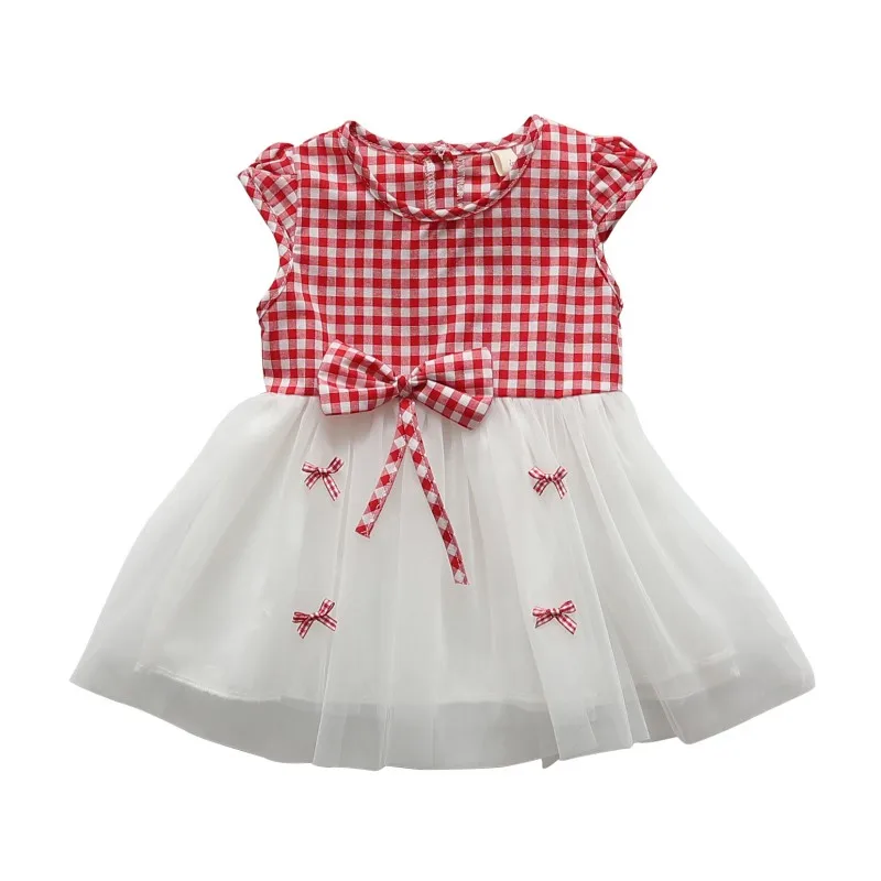 

Baby Girl Dress Summer Cute Baby Girl Dress Princess Party Girls Clothes Plaid Mesh Princess Dress For Girls