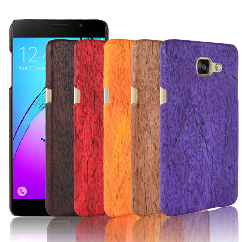 

For Samsung A5 2016 A510 Case Wood Pattern Hard PC+PU Leather Back Cover Hard Phone Case for Samsung Galaxy A5 2016 A5100 A510F