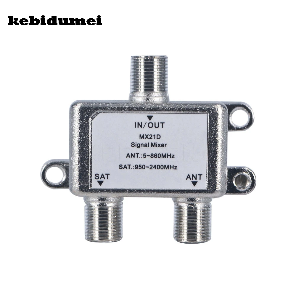 

kebidumei Dual-use Port TV Signal Mixer Satellite Coaxial ANT SAT VHF UHF Diplexer Combiner Splitter Combiners Cable Switch