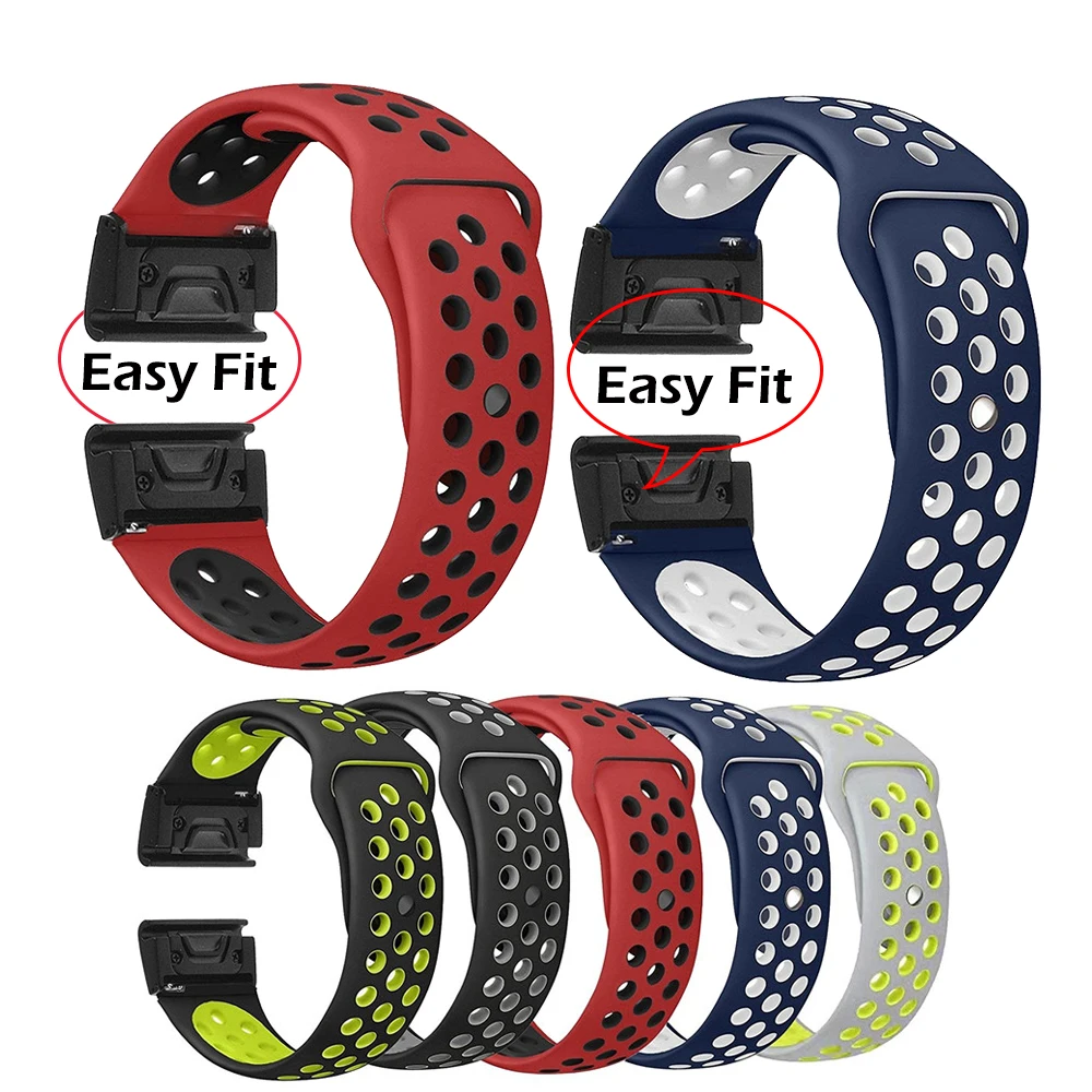 

22mm Watchband for Garmin Fenix 5/5 Plus Watch Quick Release Silicone Belt For Garmin Forerunner 935/945/45/45S Easyfit Wrist