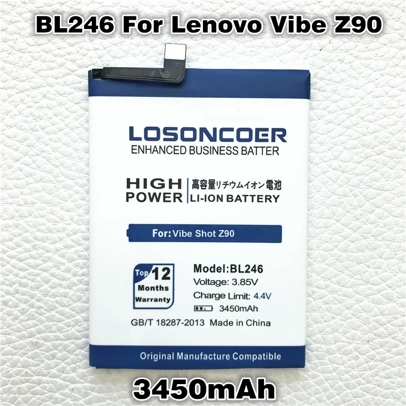 imágenes para Tiro BL246 LOSONCOER 3450 mAh Batería Para Lenovo Vibe Vibe Max Z90 Z90-3 Z90-7 Li-Polymer Batería Envío Gratis imágenes para Tiro BL246 LOSONCOER 3450 mAh Batería Para Lenovo Vibe Vibe Max Z90 Z90-3 Z90-7 Li-Polymer Batería Envío Gratis