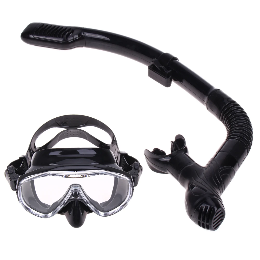 Online Top pesca submarina engranajes extrema bajo volumen máscara de silicona de buceo flexible doblado buceo snorkel para adultos pesca submarina y apnea