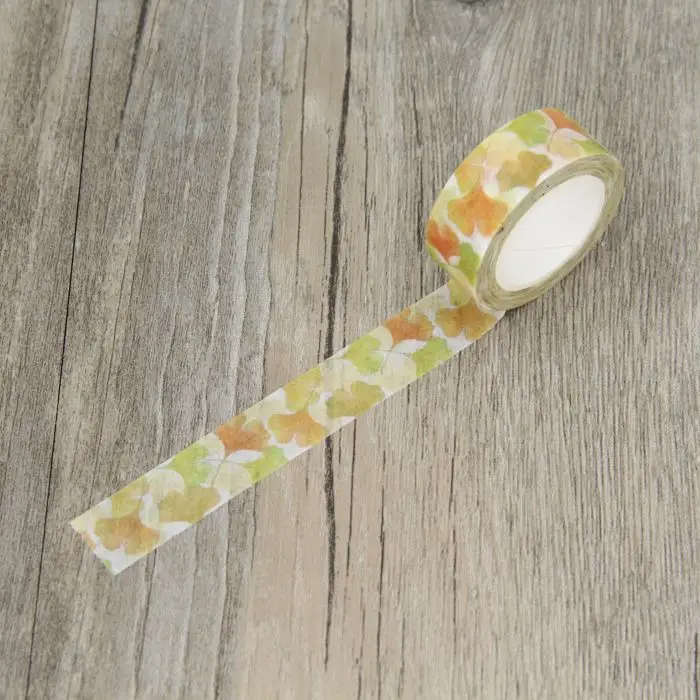 Pretty Autumn Gingkgo Leaf Wasi Tape Plant Masking Tapes Decorative