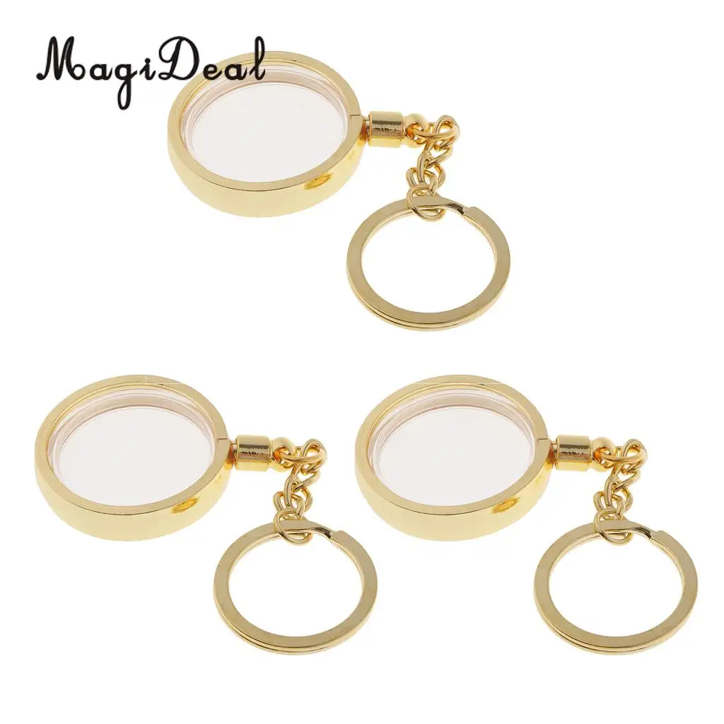 3x Coin Holder Keychain 30mm Souvenir Commemorative Coin Keyring Collection Boxes Portable