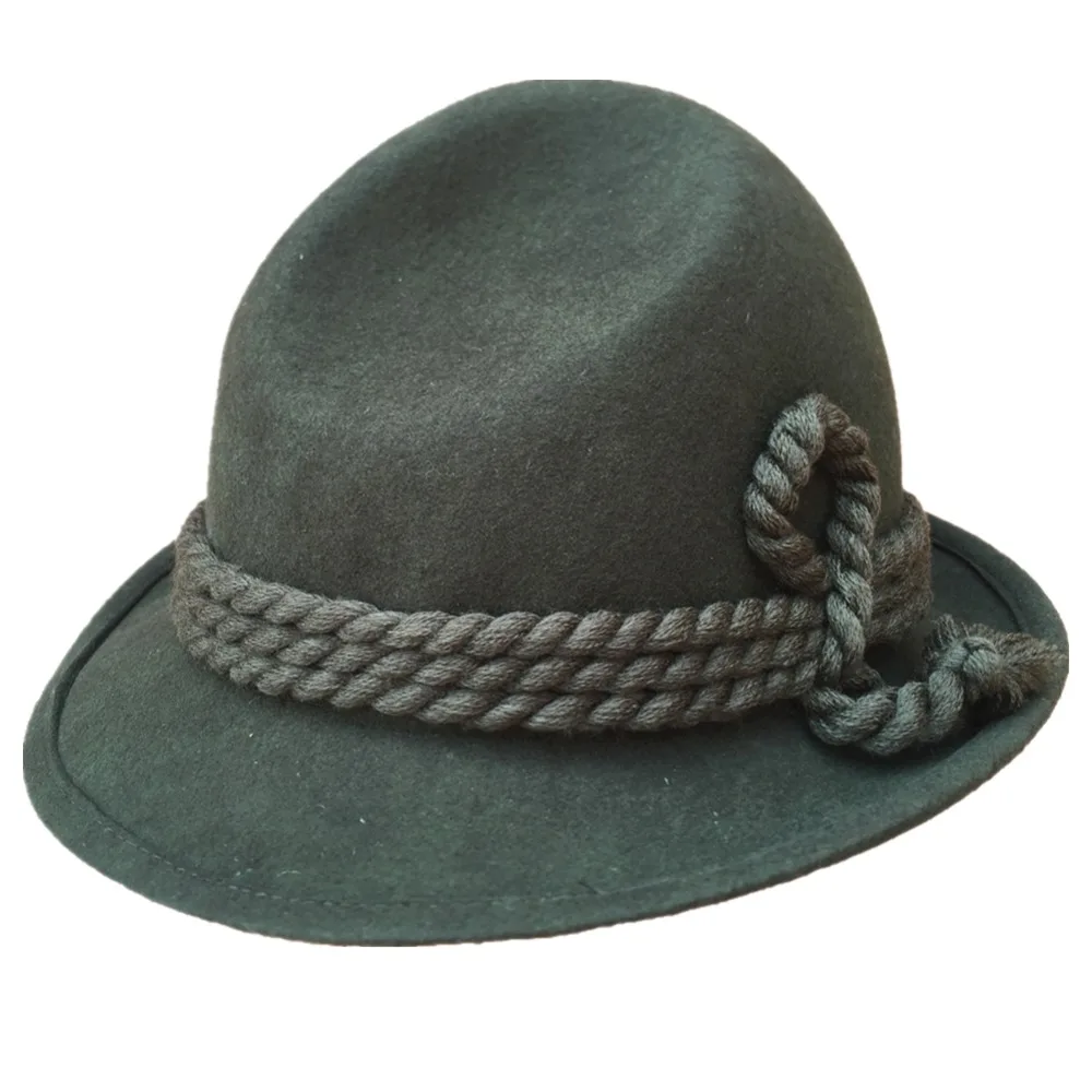 Tyrolean Hat Oktoberfest Wool Bavarian Alpine Felt Hat Chapeau/ Fedora