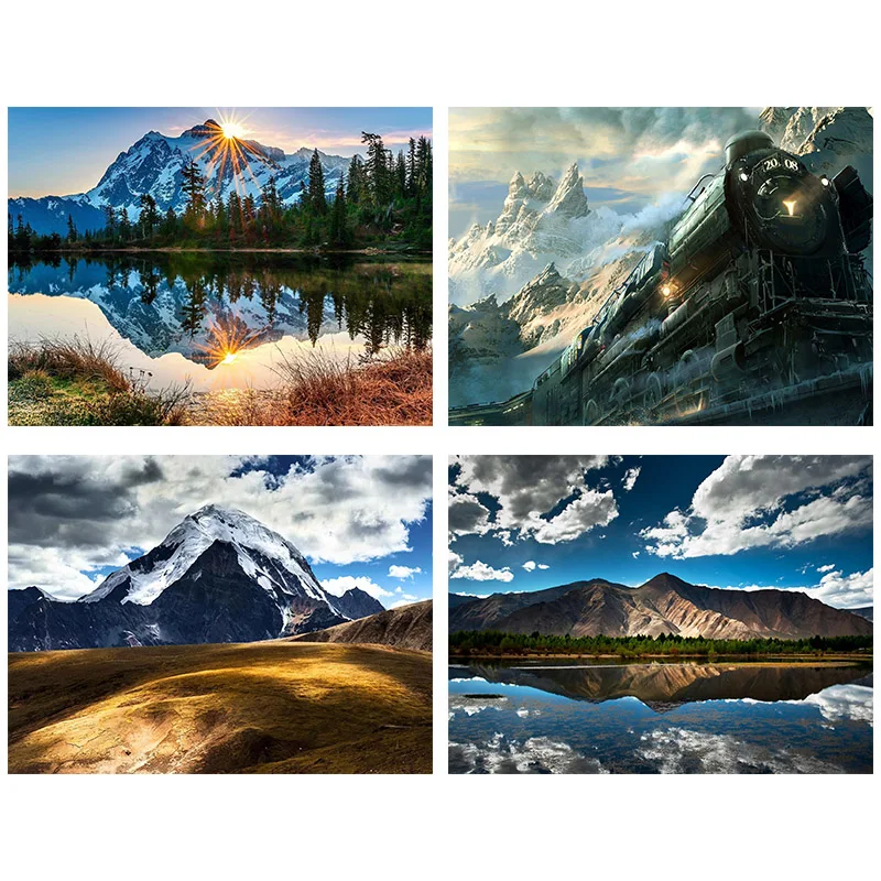 

Framed Diamond Painting Mountain Landscape DIY 5D Diamond Mosaic Handmade Cross Stitch Kit Diamond Embroidery Pattern Rhinestone