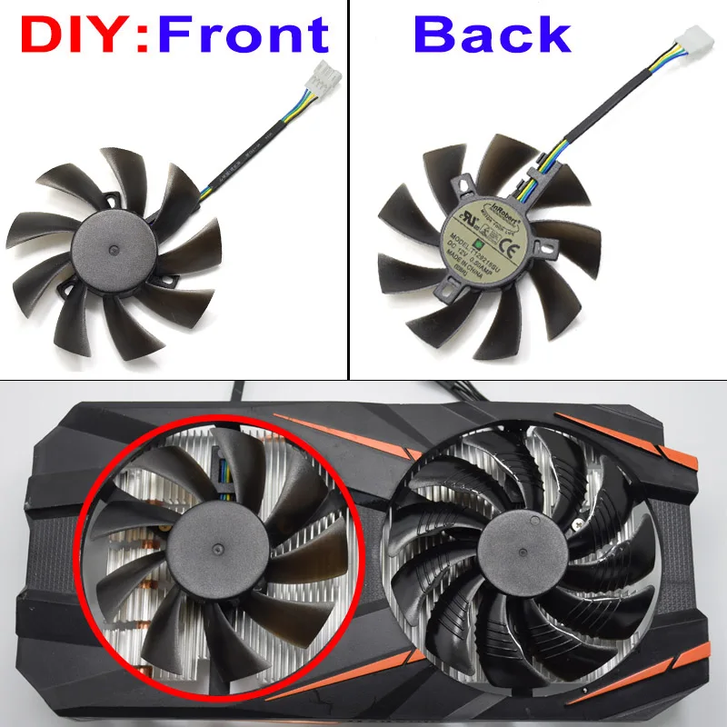 Новинка вентилятор охлаждения 87 мм PLD09210S12HH 0.40A 4Pin для Gigabyte GeForce REDEON AORUS RX580/570 GIGABYTE