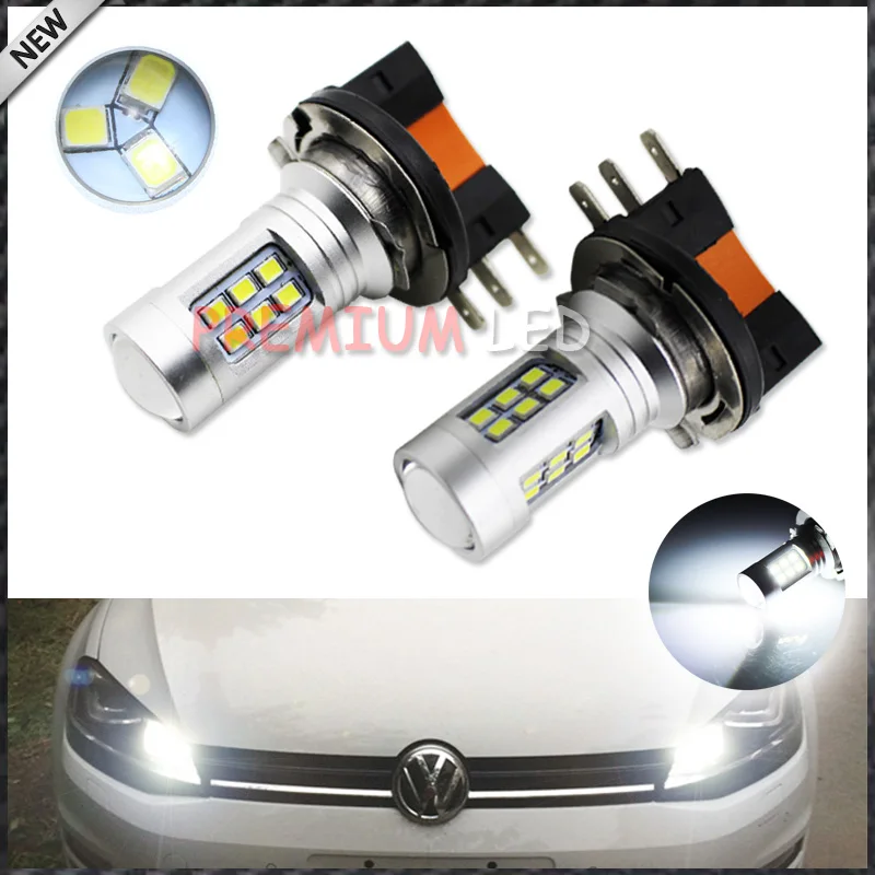 Prix pour 2 pcs Haute Puissance Xenon Blanc Samsung LED 2835-SMD H15 LED Ampoules Pour Audi BMW Mercedes Volkswagen Pour Feux de jour lumières Prix pour 2 pcs Haute Puissance Xenon Blanc Samsung LED 2835-SMD H15 LED Ampoules Pour Audi BMW Mercedes Volkswagen Pour Feux de jour lumières