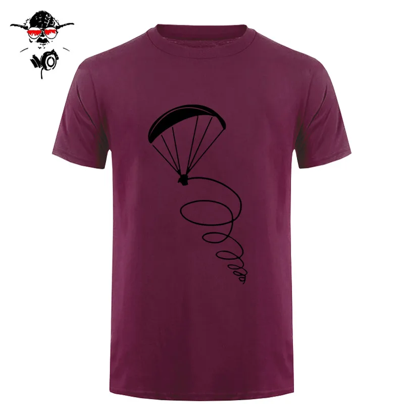 Летняя Новинка, модная мужская футболка, парапланерский дизайн летчика, Мужская хлопковая футболка с коротким рукавом, топы