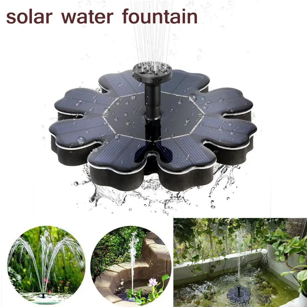 

Floating Flower-shape Solar Fountain Water Pump Outdoor Birdbath Pool Garden Decoration Solar Panel Fountain fontaine de jardin