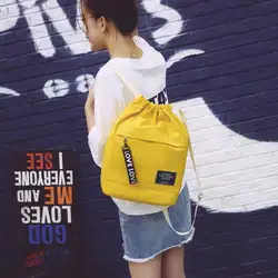Мода Холст походная сумка на шнурке Cinch мешок портативный повседневное строка Sackpack рюкзаки