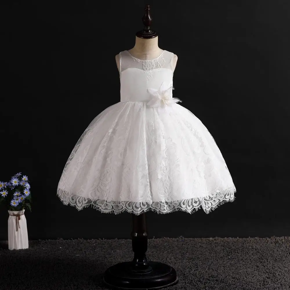 

New children's Princess Dress Christmas lace flower embroidery hollow out birthday party dance performance wedding and hosting