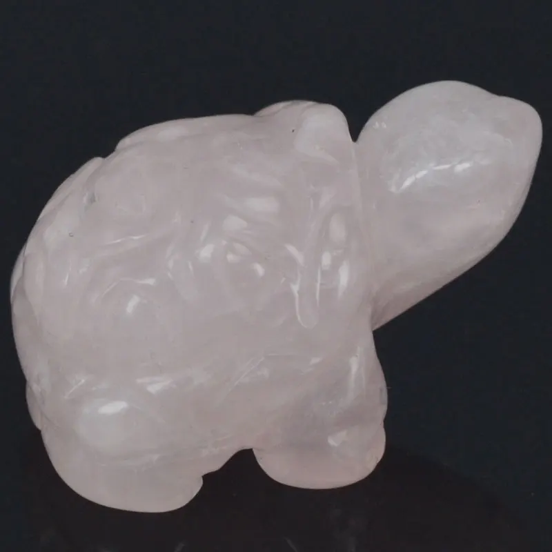 1.5 inch Natural Rose Quartz Crystal Turtle Tortoise Gemts Carving Crafts Stone Figurine Chakra Healing Reiki Stone